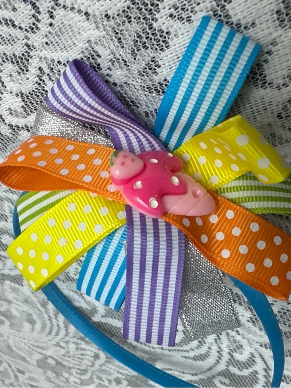 Girls Ribbon Bow Headbands 🎀 6pc Multicolor Cute Set